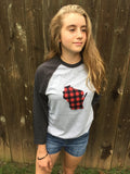 Wisconsin BaseBall T Buffalo Plaid