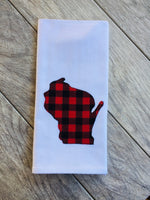 Wisconsin Red and Black Buffalo Plaid Kitchen Towel Tea Towel Flour Sack Towel