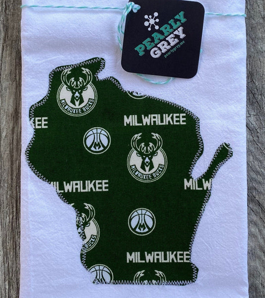 Milwaukee Bucks Kitchen Wisconsin Towel Tea Towel Flour Sack Towel