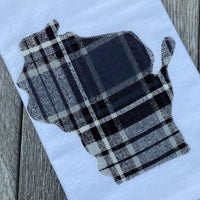 Black and Gray Plaid Wisconsin Flour Sack Towel