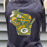 Green Bay Packers Apron Kitchen Cooking, Baking and Gardening Apron | Holiday Gift