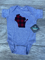 Wisconsin Bodysuit Buffalo Plaid