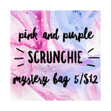 Pink and Purple Scrunchie Mystery Bag, 5 Scrunchies, Hair Ties, 90’s Fashion, gift set, birthday gift, christmas gift