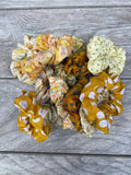 Bees and Yellow Mustard Scrunchie Mystery Bag, 5 Scrunchies