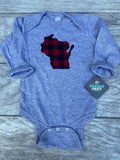 Wisconsin Bodysuit Buffalo Plaid