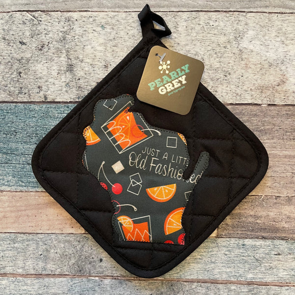 Just A Little Old Fashioned Black Hot Dish Holder Hot Pad
