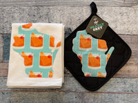 Old Fashioned Cocktails Blue Flour Sack Towel